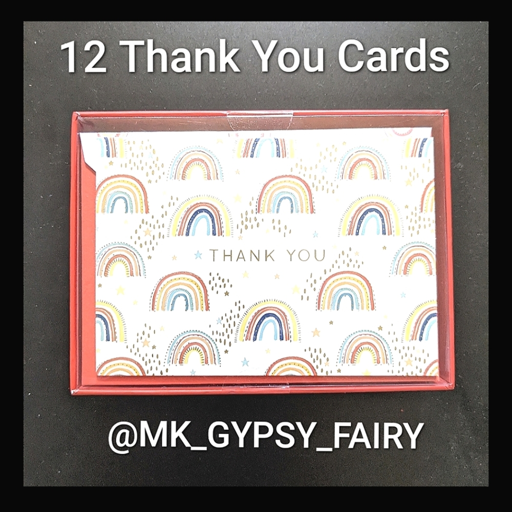 Last chance! LADY JAYNE 12 Mini Rainbow Thank You Cards